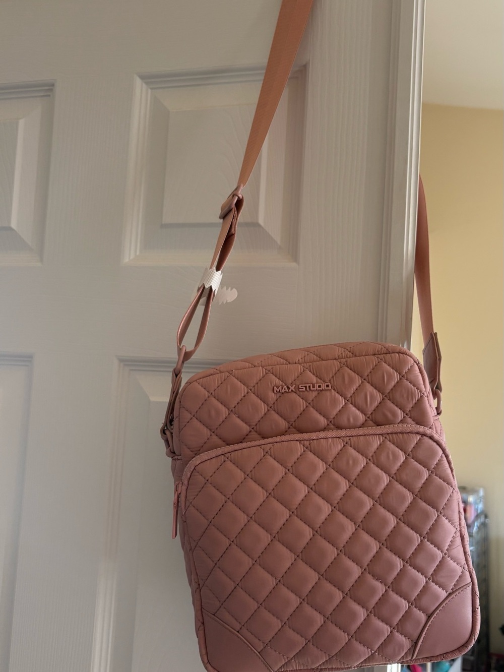 Max Studio Quilted Dusty Rose Crossbody Bag